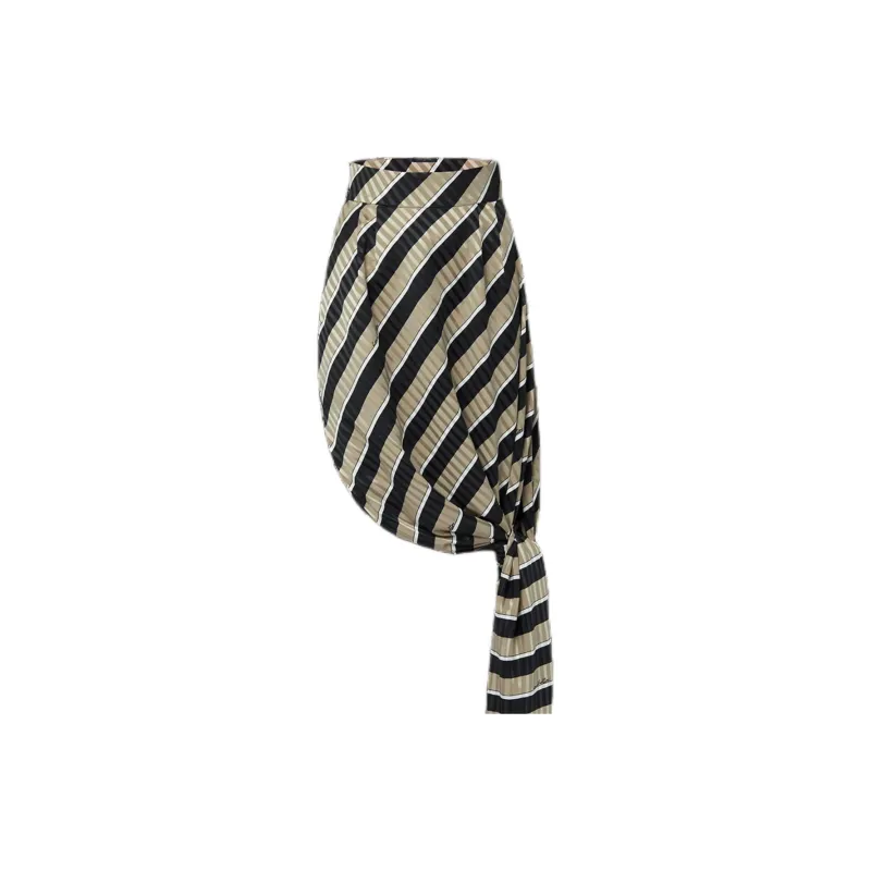 LOUIS VUITTON Striped Silk Knot Skirt-1