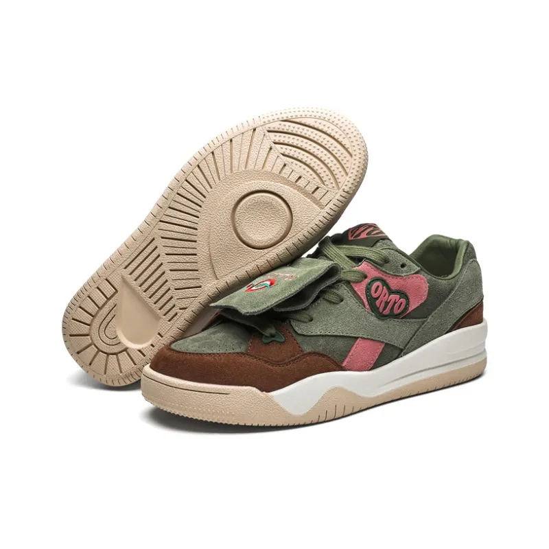 OUBT Niche Original Mismatched Shoes Wear Resistant Breathable Slip Resistant Low Top Skateboard Shoes Unisex-7