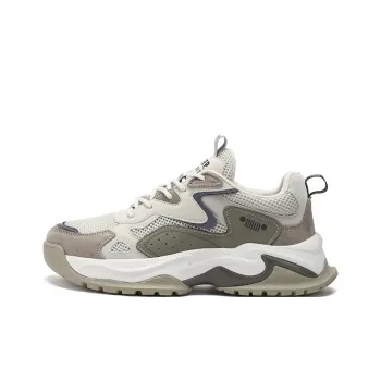 JEEP SPIRIT Impact Resistant Height Increasing Abrasion Resistant Slip Resistant Low Top Chunky Sneakers Men's Beige