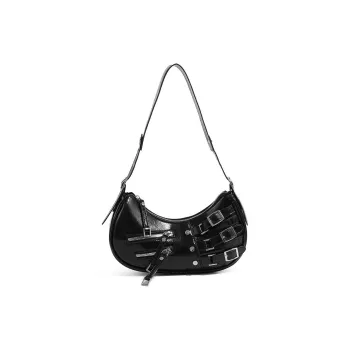 SEPTWOLVES PU Shoulder Bag Regular Women's Black/Burgundy/Blue/Silver