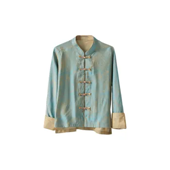 Yi Mengyuan Cropped Coat Jacket Women's Sky Blue