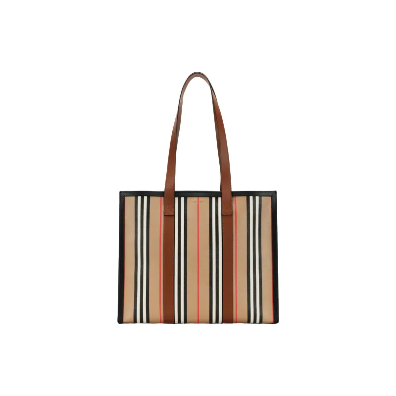 Burberry Canvas Tote Bag Shopping Bag Handbag Shoulder Bags Medium Size Women's Khaki-1