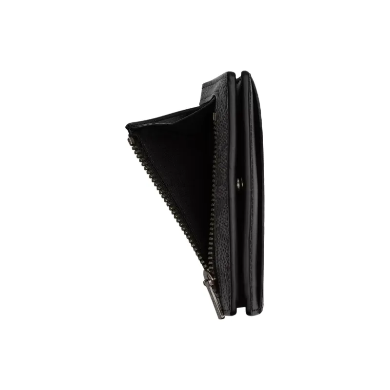 COACH Coated Canvas Card Holder Regular Men's Black-2