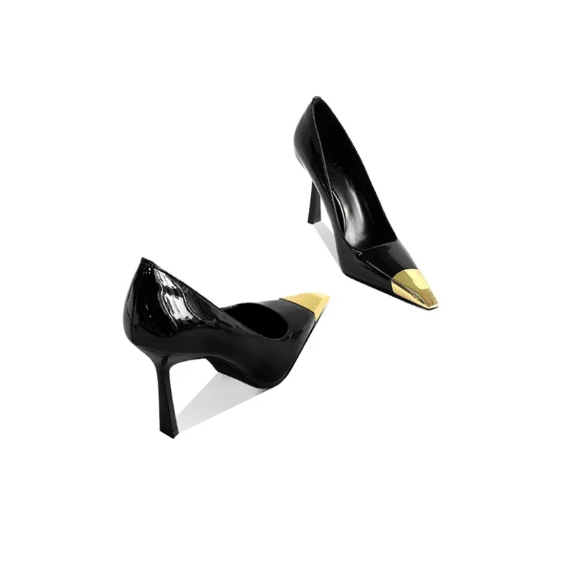 BANWEIDIYA Slim Heel High Heels Women's Black-2