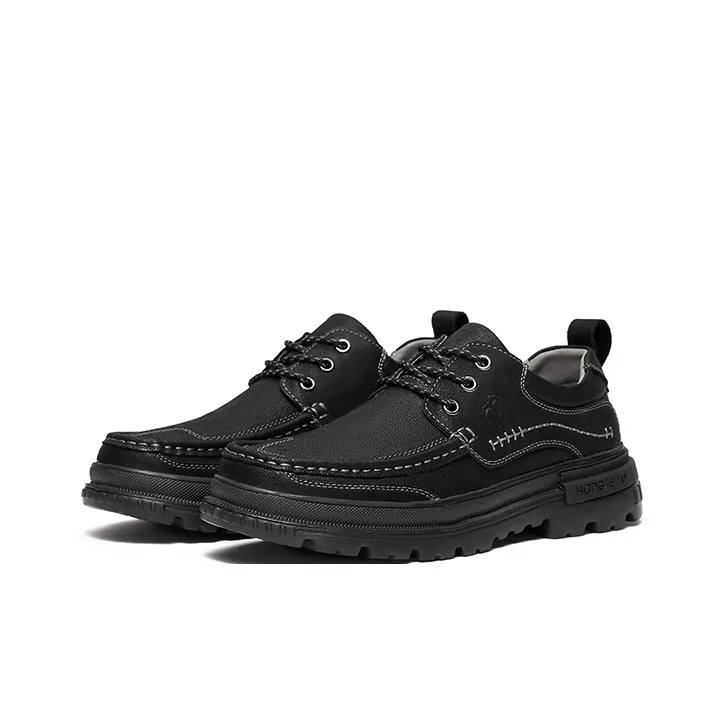 HANG TEN Men's Casual Shoes Men Low Top Black/Light Brown-9
