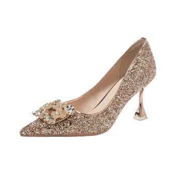 Xingdiman Slim Heel High Heels Women's Champagne
