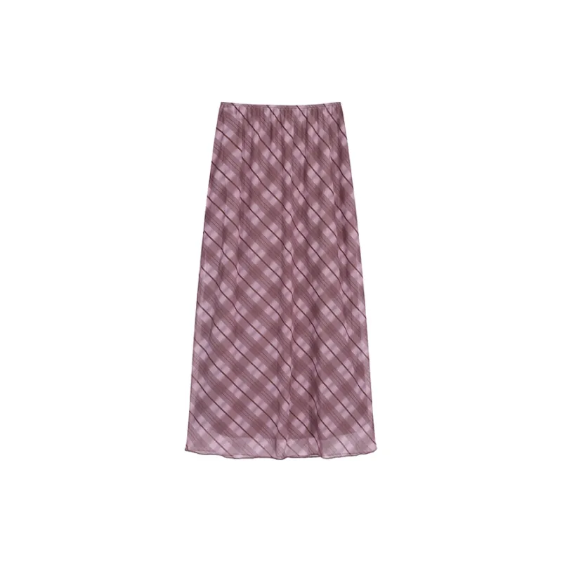 PAIN OR PLEASURE Casual Long Skirts Women's Pink-1