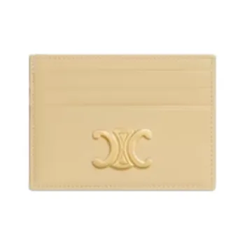 CELINE Triomphe Calfskin Card Holder Women's Spring Yellow