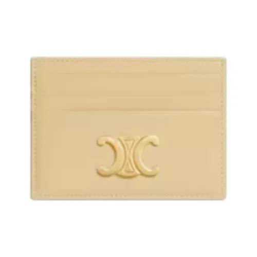 CELINE Triomphe Calfskin Card Holder Women's Spring Yellow