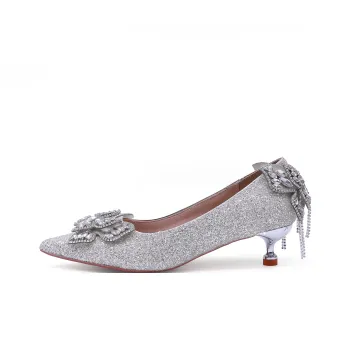 Dawei's House Slim Heel High Heels Women's Silver