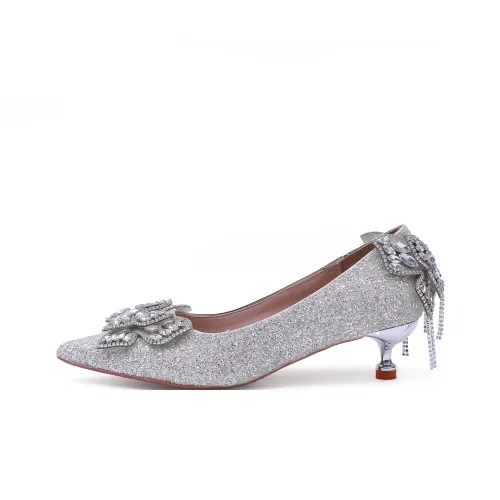 Dawei's House Slim Heel High Heels Women's Silver