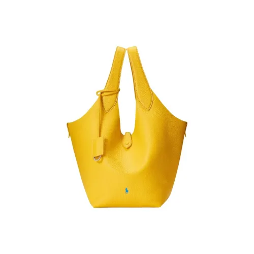 Polo Ralph Lauren Cow Leather Tote Bag Shopping Bag Handbag Women's Light Yellow
