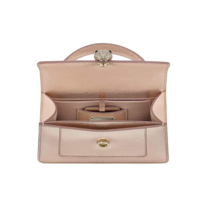 BVLGARI Serpenti Forever Cow Leather Shoulder Bag Crossbody Bag Handbag Mini Women's Pink-2