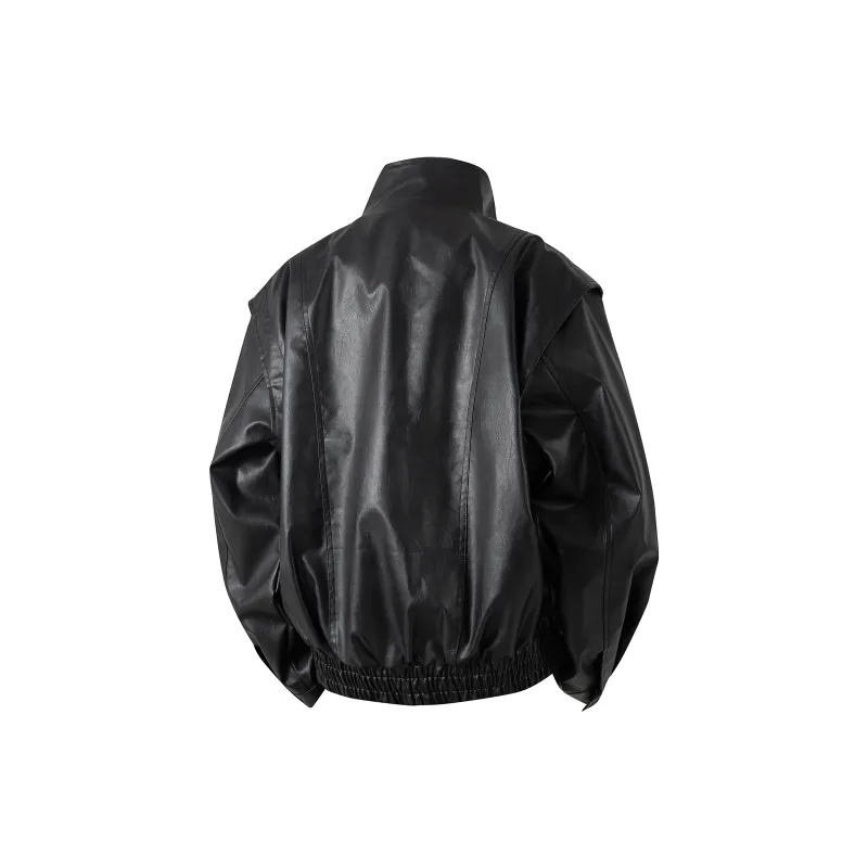 CHARLIE GOLF Leather Jacket Unisex Black-1