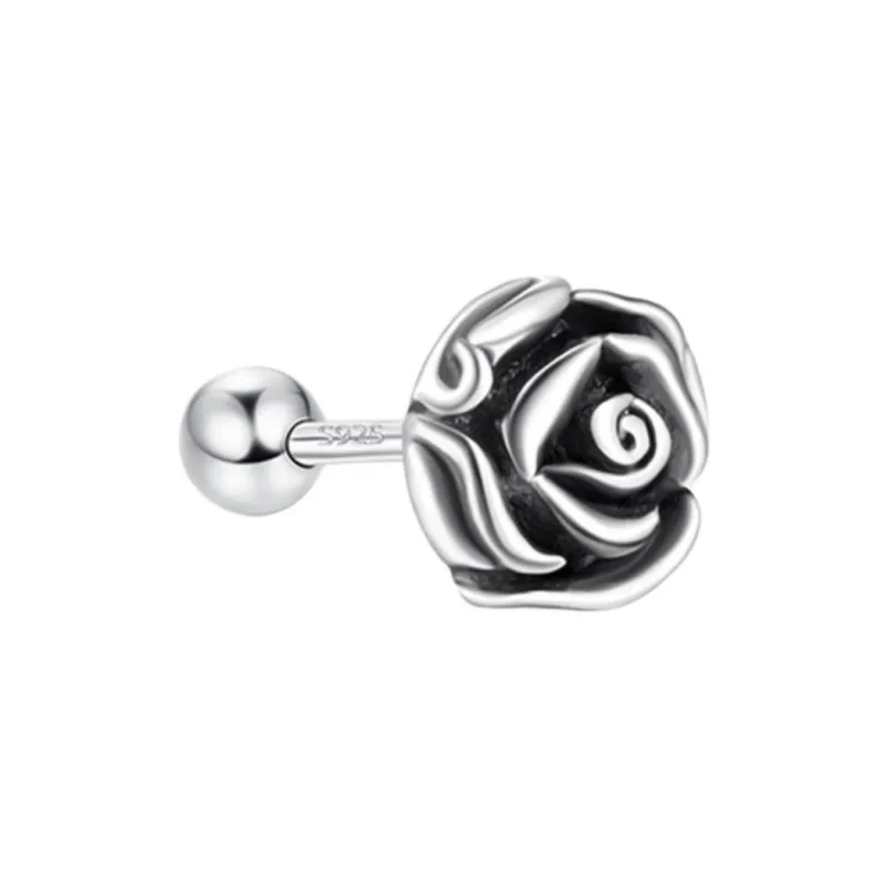 GUDUD S925 Silver Stud Earrings Men's-5