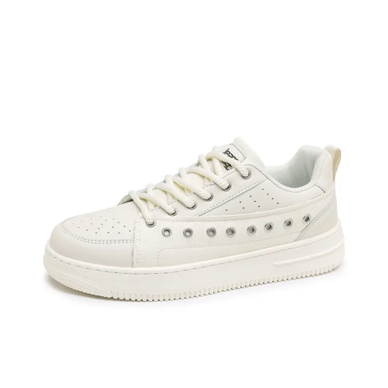 JEANSWEST Air Force 1, White Sneakers Low Top Fashion Versatile Platform Height Increasing Skateboard Shoes Men's-6