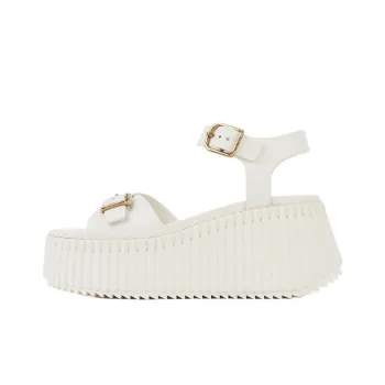 Chloe Nama Strap Sandals 8cm Women's White