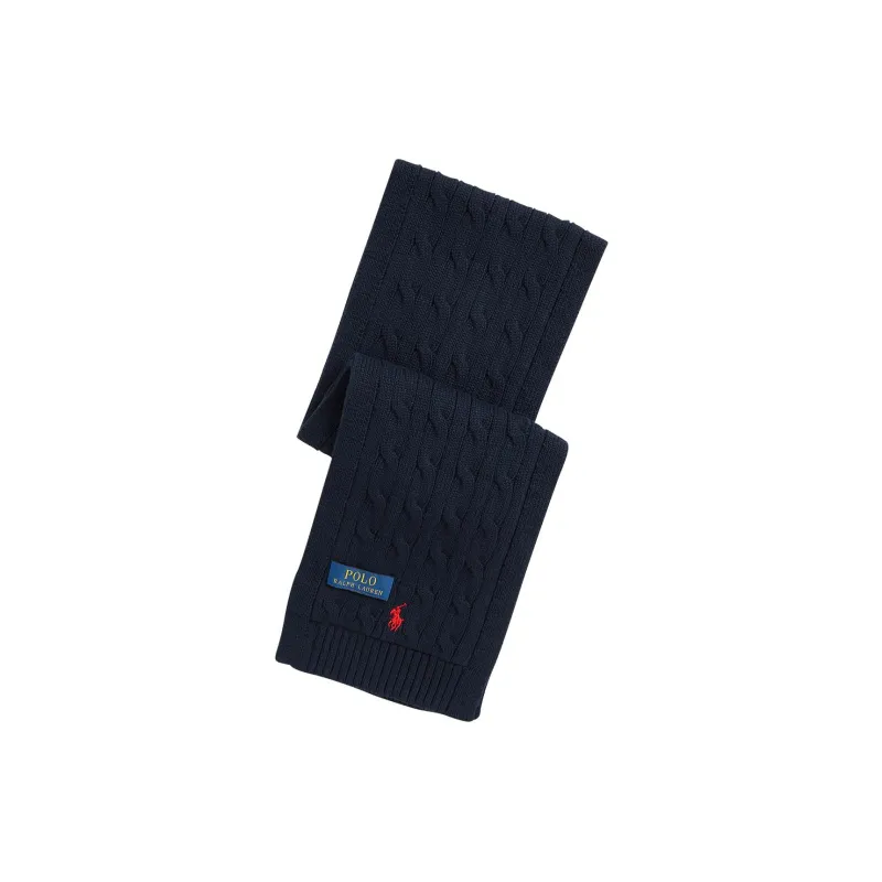 Polo Ralph Lauren 100% Cotton Polyester Cotton Fabric Wool Knit Scarves Kids' Dark Blue-0