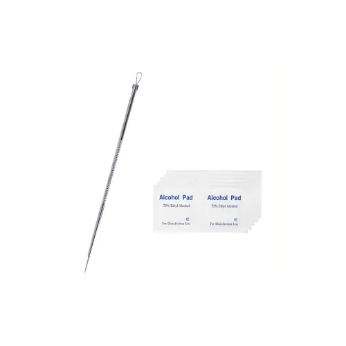 JIAOXUEFEI Acne Extraction Tool Set: Blackhead And Pimple Removal Tweezers Curved Pimple Extraction Needle Tool