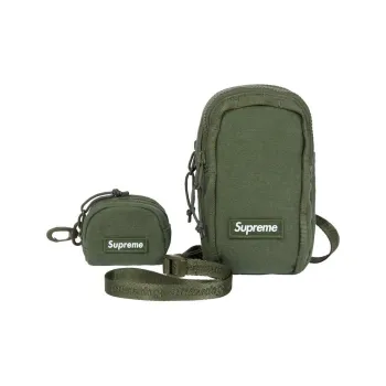 Supreme Canvas Camera Bag, Canvas Bag, Crossbody Bag Unisex Olive Green