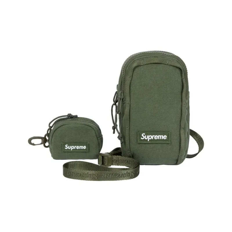 Supreme Canvas Camera Bag, Canvas Bag, Crossbody Bag Unisex Olive Green-0