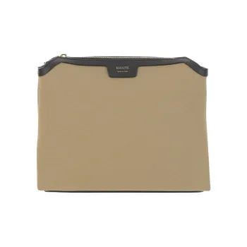 KHAITE Lina Canvas Shoulder Bag Women's Beige & Black