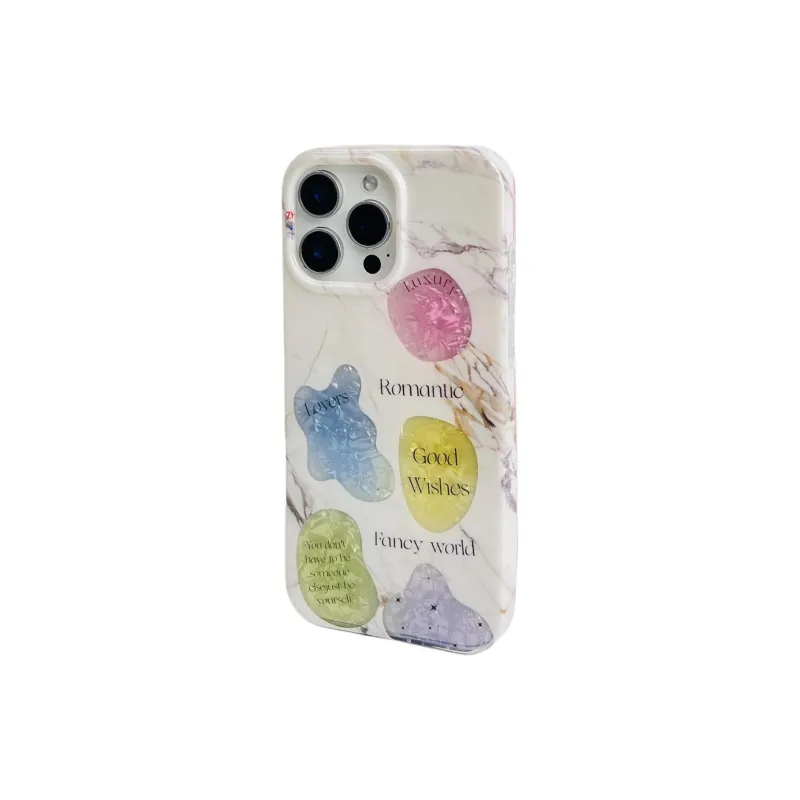 Sopi Acrylic Material Marble Texture Multicolor Phone Cases Compatible With IPhone 16/15 Pro Max/Apple 13/14 Pro/Max-2