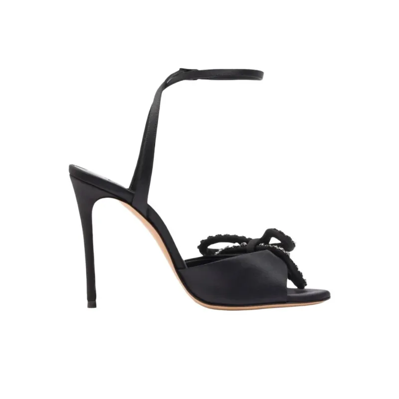 Casadei Judith One Strap Sandals 10cm Women's Black-1