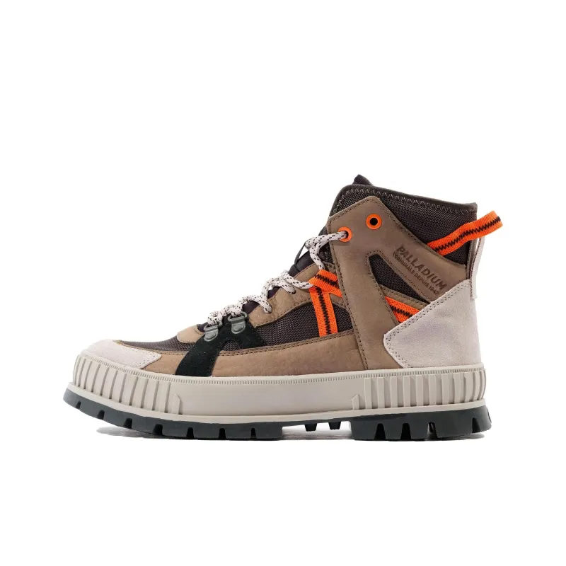 Palladium Anti Slip Wear Resistant High Top Hiking Shoes Men's Gray Brown-0