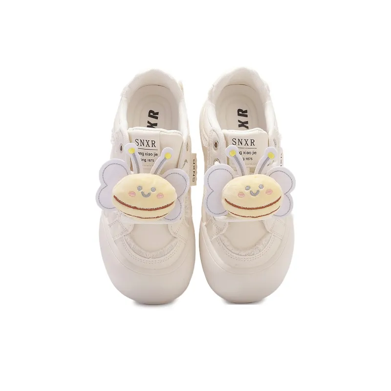 SNXR Non slip Lightweight Low Top Skateboard Shoes Women's Beige-2