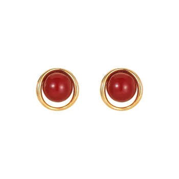 Rhymes Gold Plated Copper Stud Earrings Women's