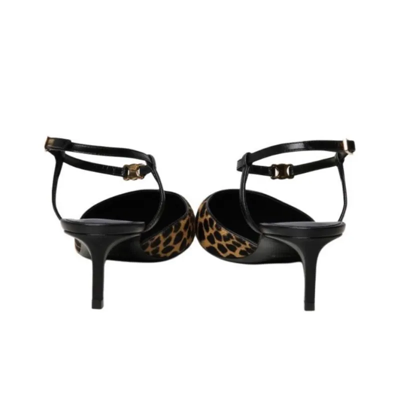CELINE Slim Heel High Heels Women's Brown-3