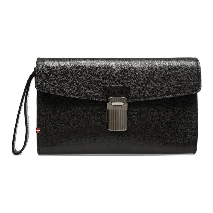 BALLY Cow Leather Clutch Regular Men's Black-0