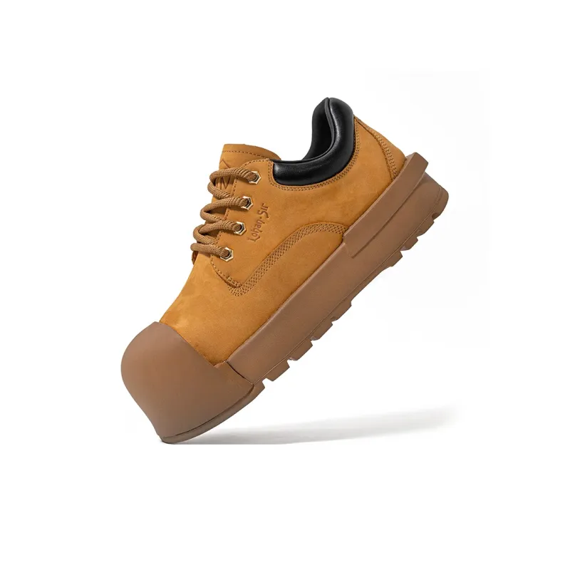 LOHAN·SIR Breathable Height Increasing Low-Top Casual Shoes Women's Earth Brown Yellow-2
