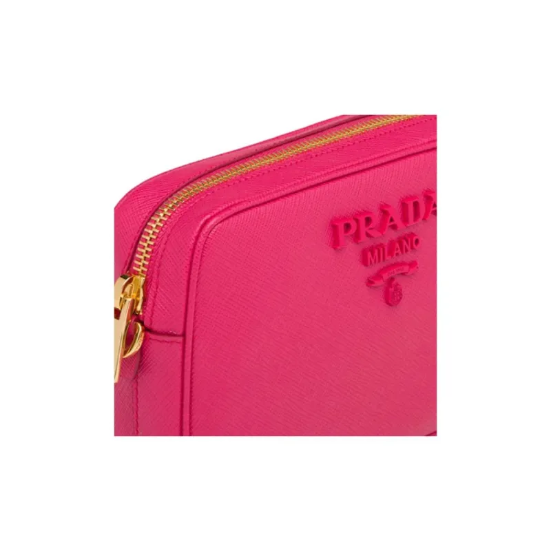 PRADA Cow Leather Small Square Bag Crossbody Bag Shoulder Bag Women's Pink-3