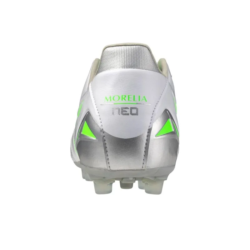 Mizuno Morelia Neo 4 AG Rubber Short Studs Anti Slip Wear Resistant Soccer Shoes Men's White Green-3