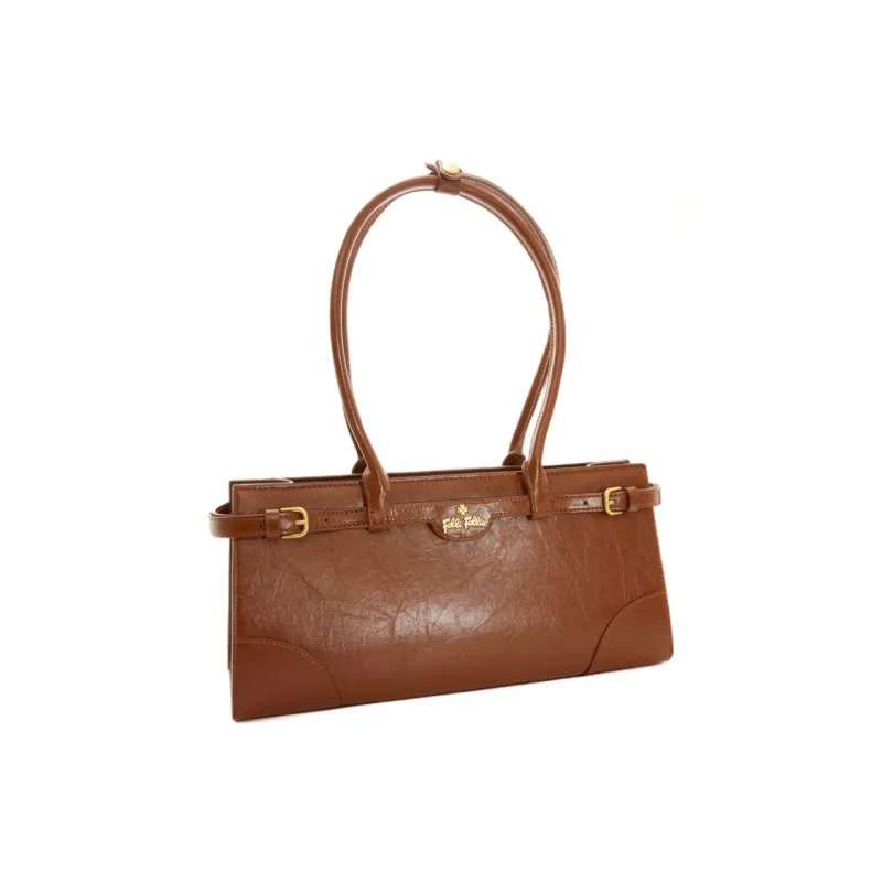 Folli Follie PU Versatile Oil Wax Texture Shoulder Bag Medium Size Women's Multicolor-3