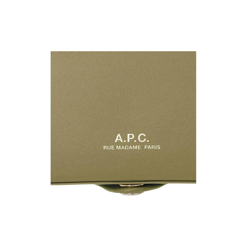 A.P.C Cow Leather Wallet Men's Clay Green-4
