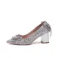 8cm Chunky Heel Champagne
