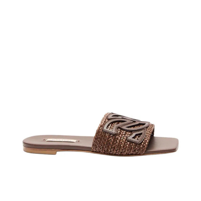 Casadei Slide Slippers Women's Brown-1