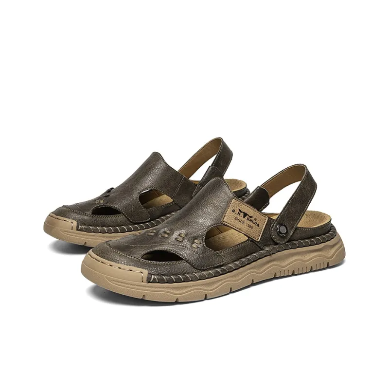 G.N.SHIJIA Black Gold Ox Collection Beach Sandals Men's-8