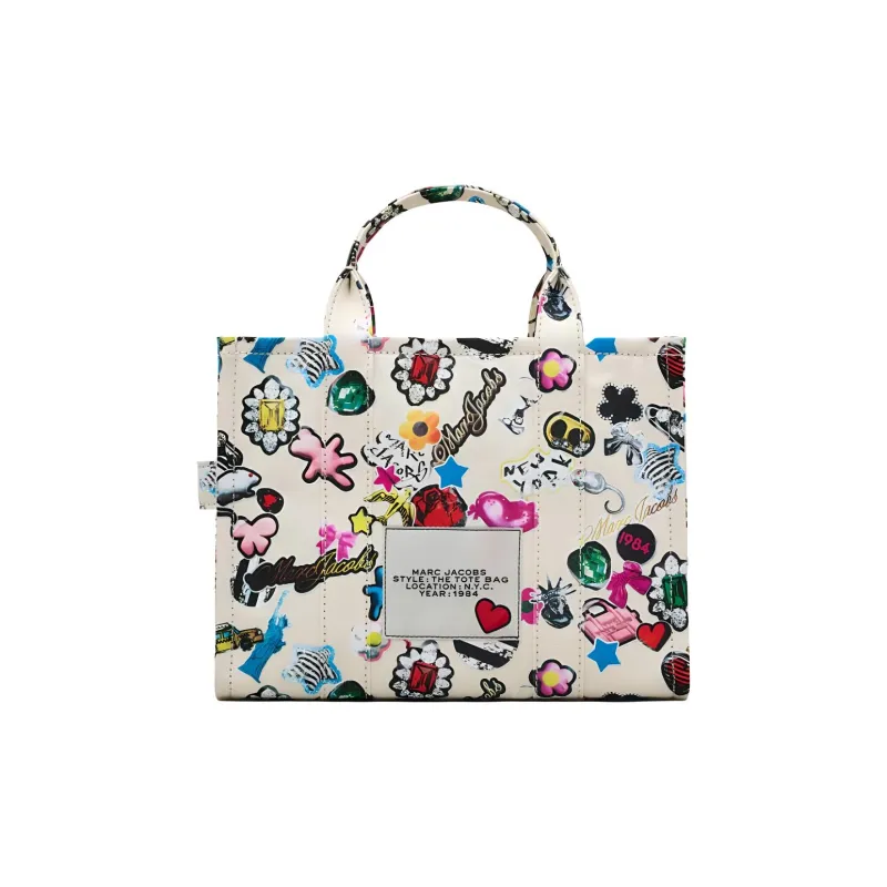 MARC JACOBS Cotton Tote Bag, Shopping Bag, Shoulder Bag, Crossbody Bag, Handbag Trumpets Women's Multicolor-1