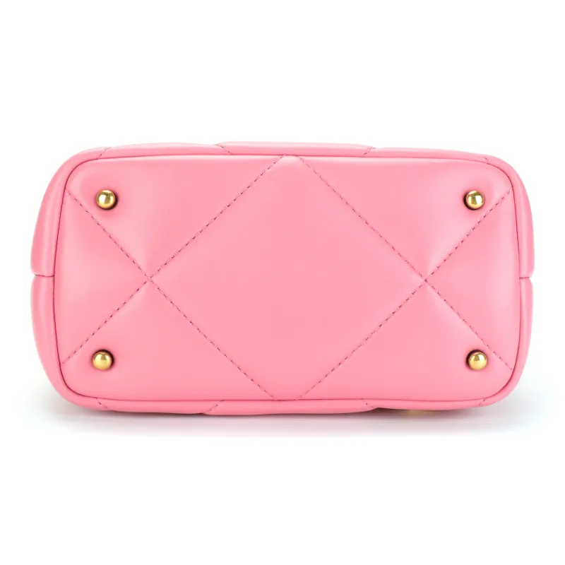 Valentino Roman Stud Sheepskin Leather Shoulder Bag Crossbody Bag Handbag Small Size Women's Pink-6