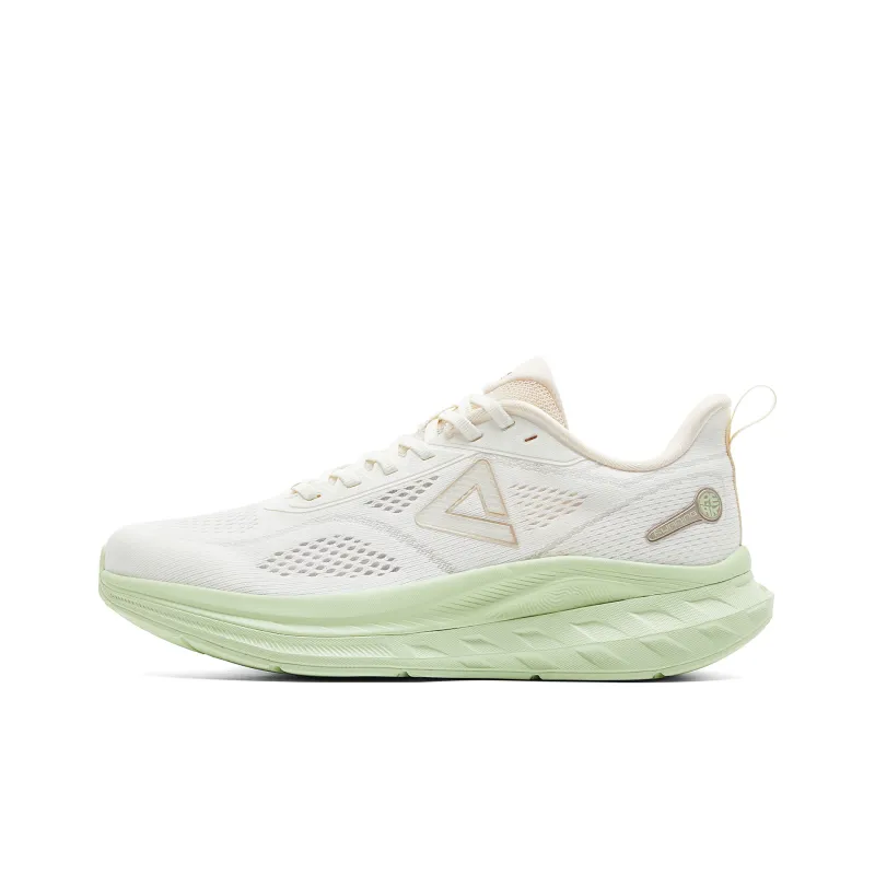 PEAK Cushioning Rebound Wear-Resistant Lightweight Slip-Resistant Low-Top Running Shoes Men's Super-Light White Green-0