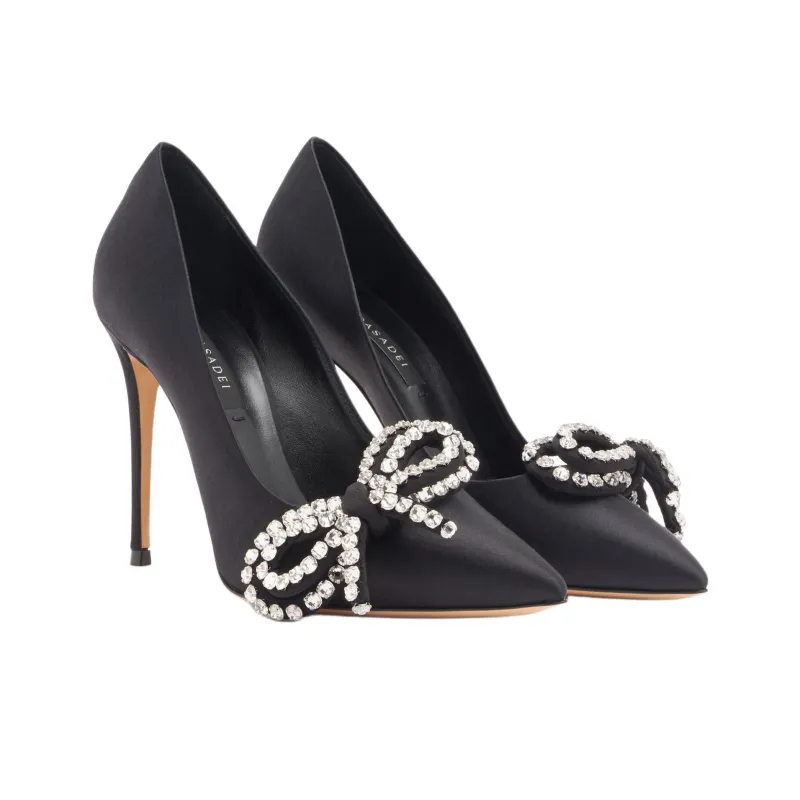 Casadei Julia Judith Slim Heel High Heels 10cm Women's Black-2