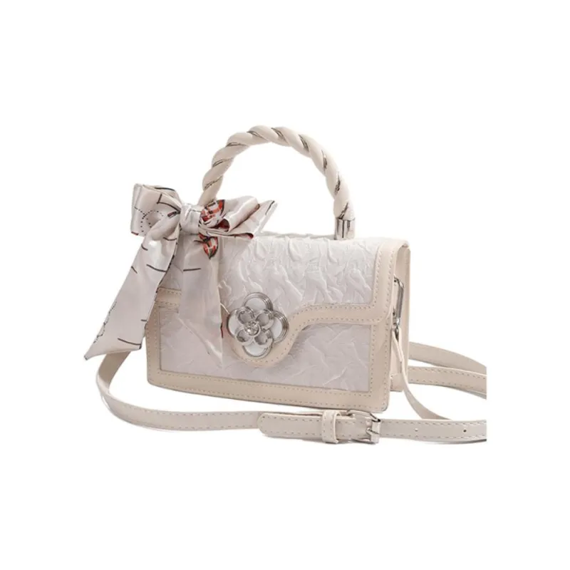 Old Man's Head Polyurethane With Synthetic Leather Handbag, Shoulder Bag, Crossbody Bag Women's Ecru-2