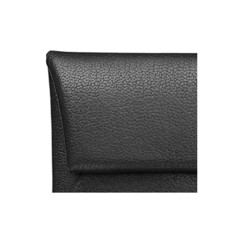 HERMES Bastia Chamkila Goat Skin Coin Purses Wallets Women's 89 Noir Black-2