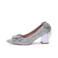8cm Chunky Heel Silver