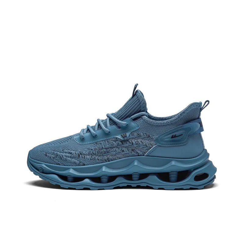 Warrior Anti-Slip And Wear-Resistant Height Increasing Low-Top Casual Shoes Men's Dusty Blue-0