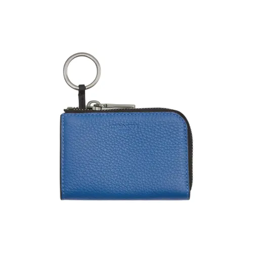 COACH Pebbled Leather Key Pouch Men's Blue